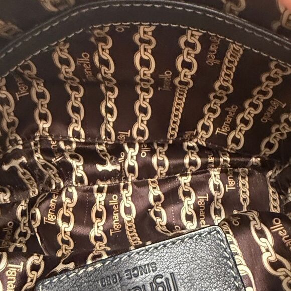 Tignanello Soft Black Leather Women's Hobo Shoulder Bag with SilverTone Hardware - Picture 5 of 8